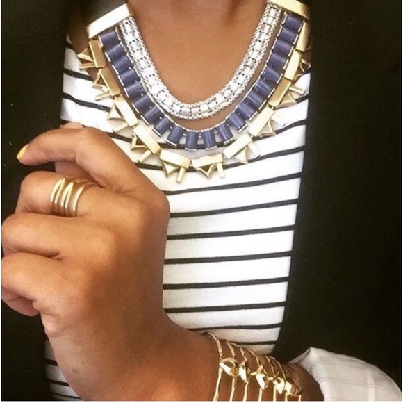 :: Stella & Dot Natalie Leather/Cobalt Necklace - Picture 2 of 6